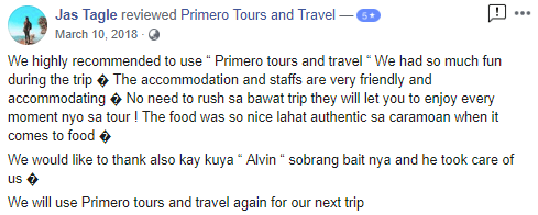 Caramoan Tour Package Reviews - Primero Tours and Travel - Jas Tagle