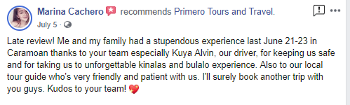 Caramoan Tour Package Reviews - Primero Tours and Travel - Marina Cacheroa