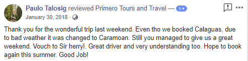 Caramoan Tour Package Reviews - Primero Tours and Travel - Paulo Talosig