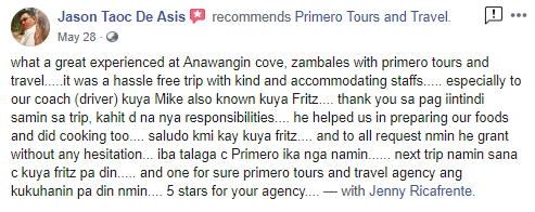 Anawnagin Cove Tour Packages - Primero Tours and Travel - Trip Review