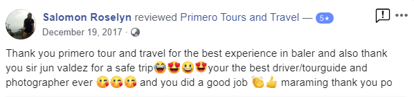 2D1N and 3D2N Baler Tour Packages Public/Private Tour Joiners/Exclusive Groups from P1,449 Primero Tours and Travel - Review